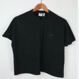 ADIDAS ORIGINALS CROPPED HALF-ZIP CROP TOP WOMENS